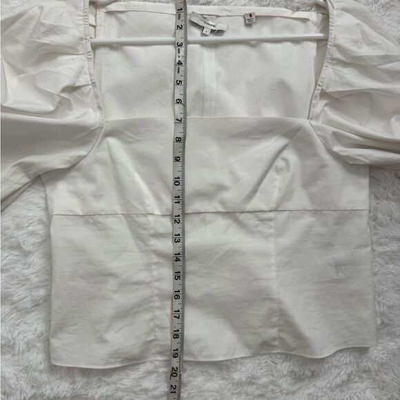 Vince White Square Neck Blouse Size 8 - Picture 5 of 14